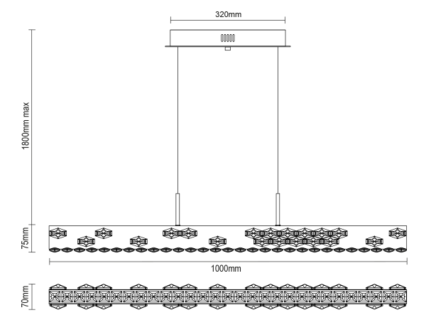 CLARIS závesný krištáľový luster 1000 - V30002 5