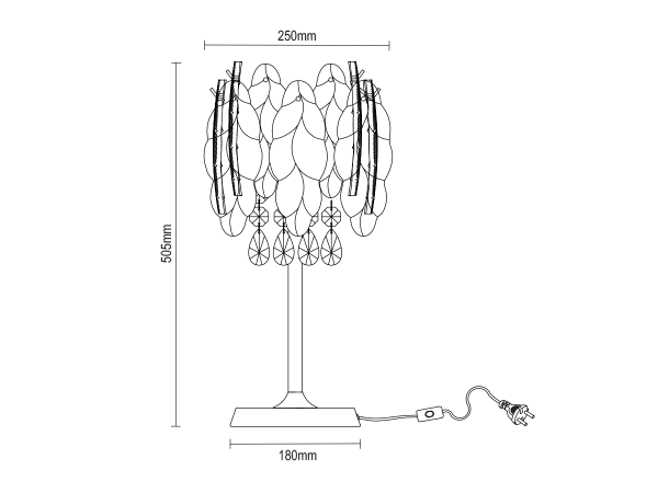 GURU krištáľová stolná lampa 505 - V20105 7