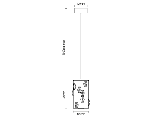 CLARIS závesná krištáľová lampa 120 - V30001 8