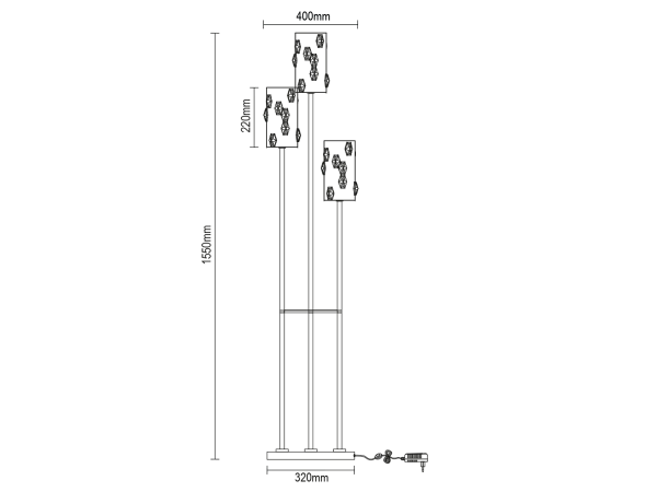 CLARIS stojaca krištáľová lampa - V30012 11