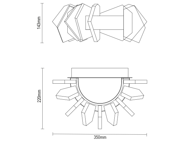 PIKASO Nástenný krištáľový luster - V30025 8
