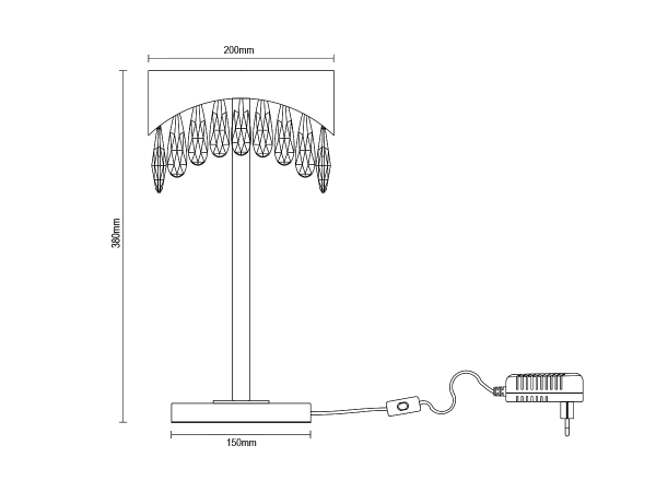 AURORA Stolná krištáľová lampa 380 - V30082 8