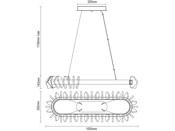 PIKASO závesný krištáľový luster 1050 - V30021 13