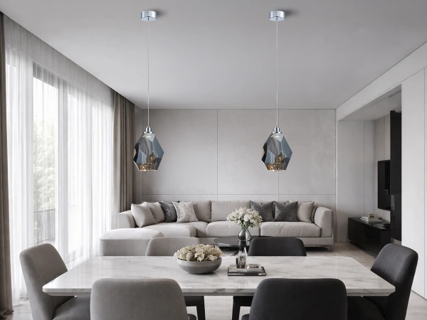 DIAMOR SMOKE závesná krištáľová lampa - V30053 1