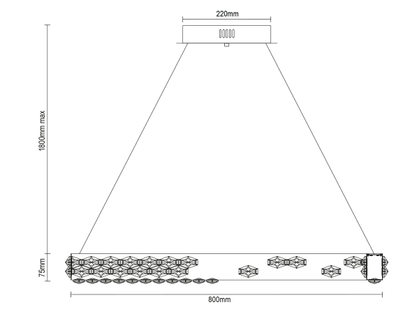 CLARIS závesný krištáľový luster 800 - V30005 6